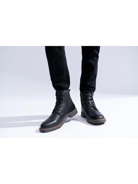 Men\'s Black Leather Casual Boots Zipper Chukka Boots main image 4